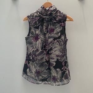 🦋High neck floral blouse